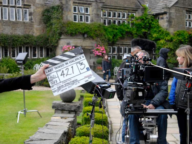 Last Tango in Halifax calpperboard hotel filming